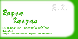 rozsa kaszas business card